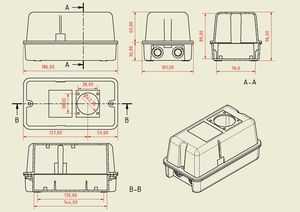 PS-14H16 Caja de perfil alto con toma SCHUKO interna, dedicada a unidades de alimentación y toma SCHUKO externa - Product Image 5