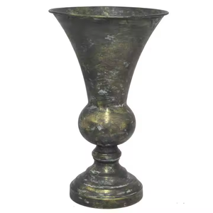 Vase à fleurs en métal et fer avec textures artisanales et finitions sculptées pour une décoration élégante - Product Image 5