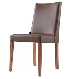 Comty dining chair made of solid teak wood frame with seat and backrest covered Pu leather for indoor and outdoor