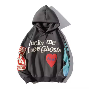 Logo personnalisé 100% coton pull à capuche surdimensionné bouffée impression numérique Streetwear hiver Style fabricants en vrac-teint en plaine - Product Image 1