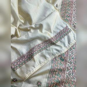 Sari Tussar Premium con Bordado Multihilo, Listo para Usar, con Blusa, el Más Vendido para Fiestas - Product Image 5