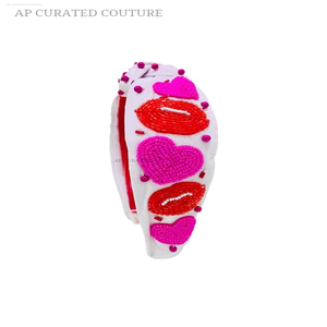 Diadema con cuentas Nuevo 2025 Venta caliente Colección de diadema Accesorios para el cabello hechos a mano indios Diadema con cuentas de corazón de San Valentín - Product Image 2