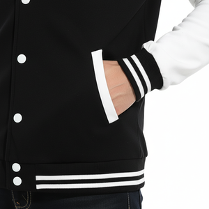 Chaqueta universitaria con logotipo personalizado, 100% Lana, a prueba de viento, cuello redondo, unisex, béisbol universitario, chaqueta con letras - Product Image 6