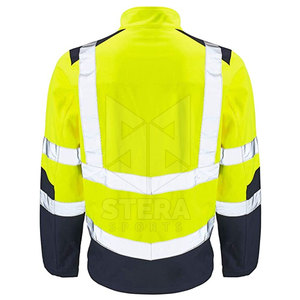 Veste de travail haute visibilité personnalisable pour hommes, en polyester, séchage rapide, respirante, imperméable, avec réflecteur, pour la vente en ligne - Product Image 2