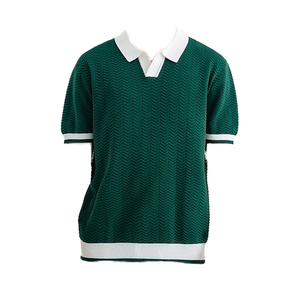 2025 nouvelle mode hommes sport polos Logo personnalisé imprimé 100% coton à manches courtes broderie col solide grande taille polaire - Product Image 1