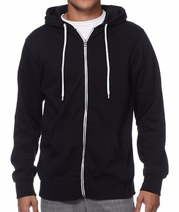 Sweat à capuche personnalisé pour homme, taille US, 100 % coton, molleton bouclette, avec logo imprimé numérique et strass sur le devant, poche, hiver - Product Image 2