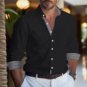 เสื้อลำลองคอปกตั้งเทรนด์เสื้อผู้ชายเสื้อ2025ผ้าฝ้าย100% ระบายอากาศใหม่ - Product Image 5