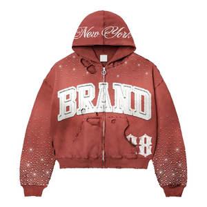 Factory Outlet Diseño de moda 500gsm Estilo profesional Lavado ácido Chándal Venta caliente Transpirable Cómodo Chándal - Product Image 3