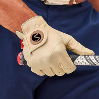Guantes de golf de cuero Cabretta Premium para hombres Guantes de golf con logotipo personalizado de diseño transpirable de agarre suave para hombres y mujeres