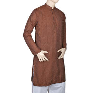 Mashriq Basic <b>Kurta</b> For <b>Men</b> - Dark Brown - Product Image 1
