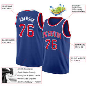 Maillot de basket-ball sans manches personnalisé 3D broderie en gros 100% polyester maille tissu évacuation de l'humidité respirant Laker - Product Image 2