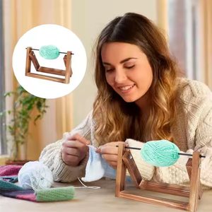 Support de fil en bois durable avec accessoires au crochet Idéal pour tricoter la couture et l'artisanat Organisateur pour une utilisation facile - Product Image 2