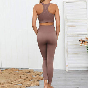 Ensemble de yoga pour femmes de haute qualité, fabrication directe d'usine, vente en gros, vêtements de sport sans couture, respirant - Product Image 5