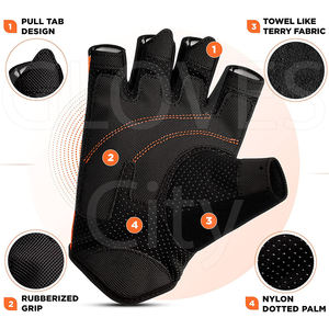 Medio dedo Sublimación sintética Cuero Fitness Guantes de entrenamiento Sublimación GUANTES City Fitness Guantes de entrenamiento - Product Image 3
