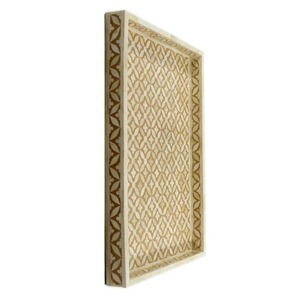 ถาดสี่เหลี่ยมลายกระดูกฝังมุก ขายดีที่สุด ทนทาน ทำด้วยมือ สวยงาม เหมาะสำหรับโต๊ะอาหาร โต๊ะอาหารเช้า หรือวางบนเตียง ผลิตจากโรงงาน - Product Image 2