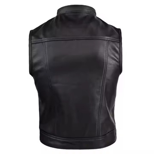Chalecos nuevos para hombre, chalecos ajustados para hombre, chaqueta sin mangas de cuero genuino de negocios informal - Product Image 3