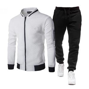 Ensemble de vêtements de sport de marque pour hommes, vêtements de fitness, deux pièces, veste à manches longues, pantalon, survêtement décontracté pour hommes - Product Image 3