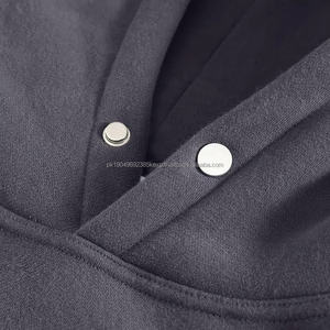 Vendeurs de sweats à capuche personnalisés en gros, sweat à capuche oversize uni sans cordon de serrage, 450 grammes, pour hommes, 80% coton, 20% polyester - Product Image 5