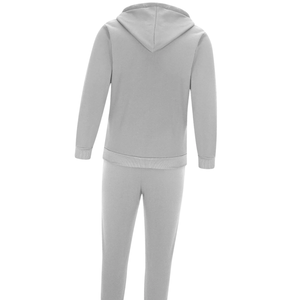 Grey Zip Up <b>Hoodie</b> And Jogger Tracksuit Set Unisex Casual Sportswear Winter Wear Cotton Blend Wholesale Manufacturer Custom Logo - Product Image 6