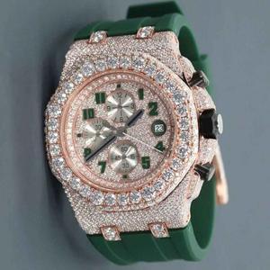 Montres pour hommes et femmes entièrement glacées VVS Moissanite diamant clouté Hip Hop Bling Bustdown automatique mécanique - Product Image 1