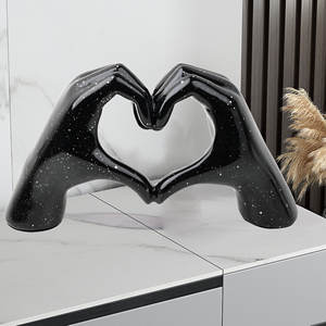 Coeur Forme Noir Couleur Fini Maison Sculpture Décorative Table Accent À La Main Artistique Chambre Table Élégant Décor Article - Product Image 6