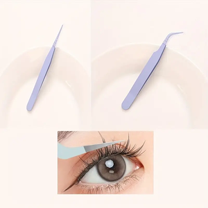 Juego de 2 Pinzas Profesionales para Volumen Ruso, Color Macaron, Diseño Ergonómico, Acero Inoxidable, Puntas Afiladas, Protectoras para Pestañas - Product Image 6