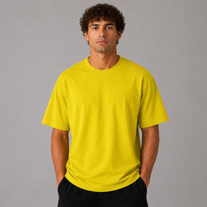 เสื้อเชิ้ต Molo 68 อิตาเลียน ผ้าฝ้าย 100% แบบลำลอง น้ำหนัก 180 กรัม สีเหลือง ผ้าเจอร์ซีย์สำหรับฤดูร้อน 24/1 ป้องกันขนร่วง ODM ซับเหงื่อ แขนสั้น - Product Image 1