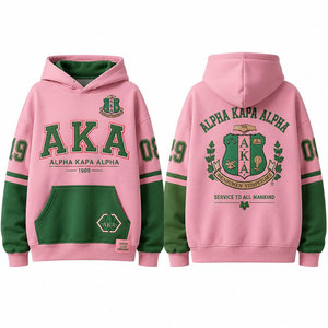 Sweat-shirt unisexe décontracté Alpha 08 Alpha rose vert en molleton 100% coton avec poche et logo imprimé - Product Image 1