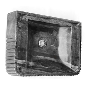 Lavabo rectangulaire en marbre noir de très haute qualité avec design brillant pour armoire de salle de bain et hôtel - Product Image 5