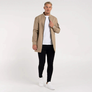 Haute qualité peau de mouton coupe régulière palangre Bomber veste avec col de Baseball plusieurs poches élégant moderne imperméable hiver - Product Image 1