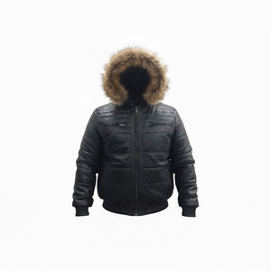 Men's Genuine Sheep Lamp Leather Eco-Friendly Breathable Winter Jacket with Hood Wholesale men <b>hoodies</b> jackets best winter coat - Product Image 1