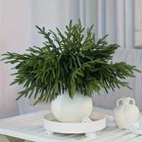 Branche de pin artificielle, aiguilles de pin Norfolk, guirlande verte artificielle, décoration de fête flexible pour la maison, vase, décoration de table