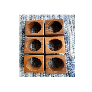 แหวนผ้าเช็ดปากทำด้วยมือทำจากไม้ชุดละ6ชิ้น - Product Image 1