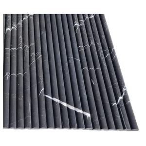 Dalle mince en marbre noir Alexandre, surface rainurée, design minimaliste, pour mur décoratif, comptoir, bar, maison, luxe, Turquie, vente en gros - Product Image 2