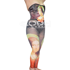 คอร์เซ็ตคอร์เซ็ตชุดคอร์เซ็ทผ้าซาตินระบายอากาศได้ดีพิมพ์ลายกระดูกเหล็ก - Product Image 4