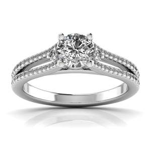 Bague solitaire en diamant rond taillé 0,70 ct, couleur F, clarté VS, diamant cultivé en laboratoire, en or 14 carats, pour mariage, fiançailles, soirée. - Product Image 5