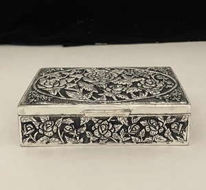 Antique Handicraft Silver Plated Handmade Flower Design Rectangle Box for Home Decoration and Gifting - Product Image 3