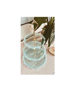 White and Gold Resin Cake Stand Color with Round Shape 2 Tier Shape <b>for</b> Home and <b>Birthday</b> Party Ware Use - Product Image 5