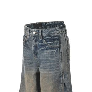 Jeans Anchos de Hombre Personalizados para Primavera y Otoño, Estilo Vintage, Lavado Enzimático, Denim Desgastado, Ropa Urbana Hip Hop - Product Image 4