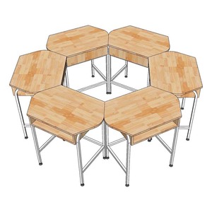 Juego de Mesa de Salón Moderno con Madera Natural y Patas de Hierro (PSD035) - Product Image 4