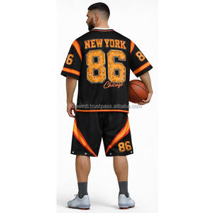 เสื้อฟุตบอลอเมริกันแบบสั้นพิมพ์ลายซับลิเมชั่น ดีไซน์ใหม่สำหรับทีม  โลโก้สั่งทำได้  สำหรับนักกีฬามืออาชีพชาย - Product Image 3