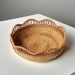 Plateaux en bambou vietnamien de haute qualité, faits à la main, écologiques, décoratifs, de luxe, polis, style rotin, pour café et cuisine - Product Image 2