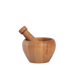 Juego de Mortero y Pilón de Madera de Haya Maciza - Molinillo de Especias de Madera Natural Hecho a Mano - Utensilio de Cocina Premium - Product Image 5