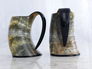 แก้วมักเขาควายสำหรับดื่มแก้วอินเดียทรงเขากวางแก้วแบบไวกิ้งพร้อมโลโก้แกะสลักออกแบบได้ตามต้องการ - Product Image 3