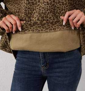 Sudadera con Capucha de Felpa 100% Algodón, Estampado de Leopardo Personalizado OEM, Manga Larga, Estilo Vintage, Impresión DTG, Corte Regular, Cierre de Cremallera, Transpirable para Invierno - Product Image 5