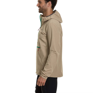 Veste Safari Homme Beige à Capuche et Fermeture Éclair Partielle, Coupe-Vent et Imperméable, avec Fermeture Éclair Verte, pour Tenue Formelle d'Extérieur Automne, en Cachemire - Product Image 2