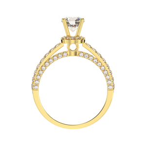 Bague taille brillante en pierre CZ en or jaune 10 carats en forme de base pour femmes bijoux fins de haute qualité pour la fête fabriqués au Vietnam - Product Image 4