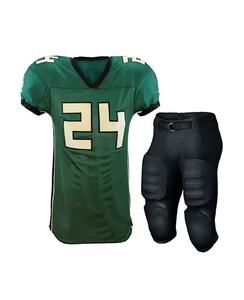 Maillot à col en V et pantalon court uniforme de football américain avec impression par sublimation sur mesure et couleur unie - Product Image 5