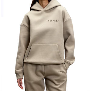 Conjunto de Sudadera con Capucha y Pantalones Deportivos de Alta Calidad, Gruesos, de 500 GSM, Estilo Casual Urbano para Mujer - Product Image 2