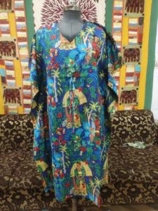 Caftan long en coton à fleurs indiennes, robe de plage pour femmes, vêtements de nuit, tenue de soirée confortable - Product Image 3